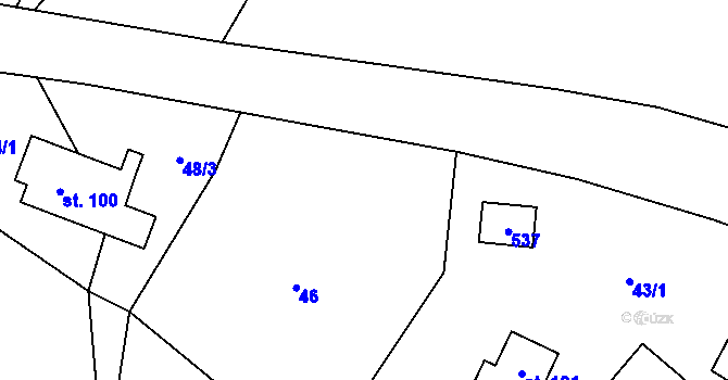 Parcela st. 43/3 v KÚ Mníšek v Krušných horách, Katastrální mapa
