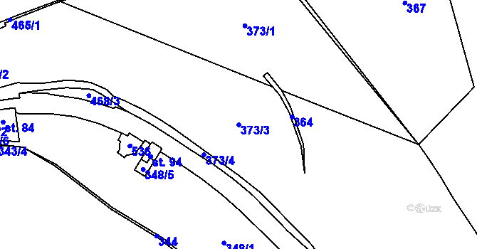 Parcela st. 373/3 v KÚ Mníšek v Krušných horách, Katastrální mapa