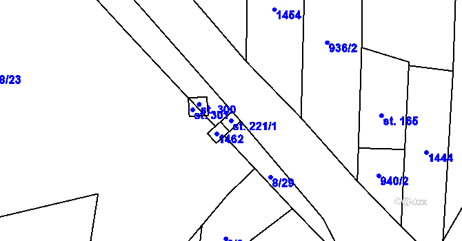 Parcela st. 221/1 v KÚ Nová Ves v Horách, Katastrální mapa