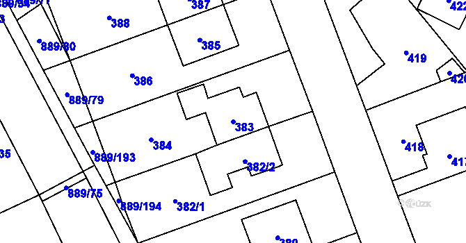 Parcela st. 383 v KÚ Nové Bránice, Katastrální mapa