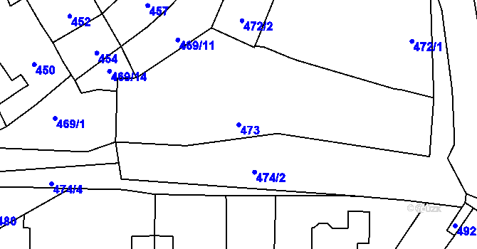 Parcela st. 473 v KÚ Nové Bránice, Katastrální mapa