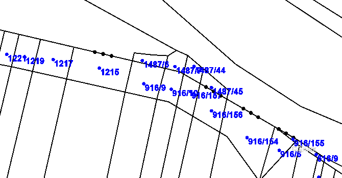 Parcela st. 916/10 v KÚ Nové Bránice, Katastrální mapa