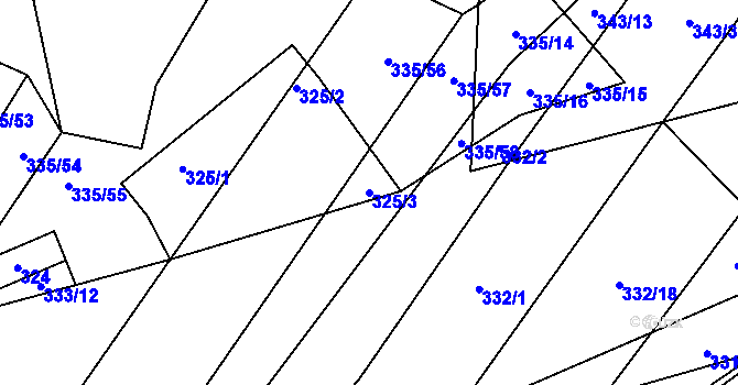 Parcela st. 325/3 v KÚ Nové Bránice, Katastrální mapa