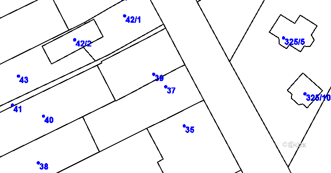 Parcela st. 37 v KÚ Hlízov, Katastrální mapa