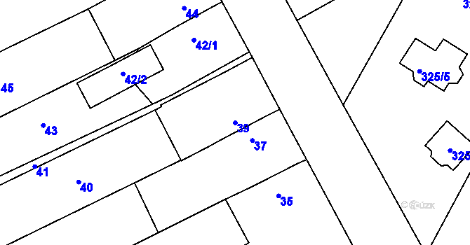 Parcela st. 39 v KÚ Hlízov, Katastrální mapa