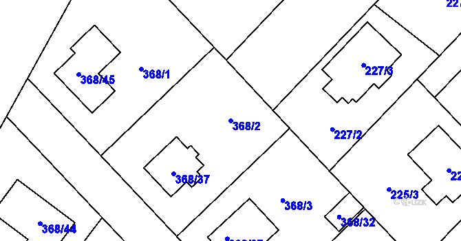 Parcela st. 368/2 v KÚ Hlízov, Katastrální mapa