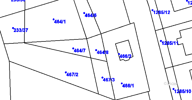Parcela st. 464/8 v KÚ Hlízov, Katastrální mapa