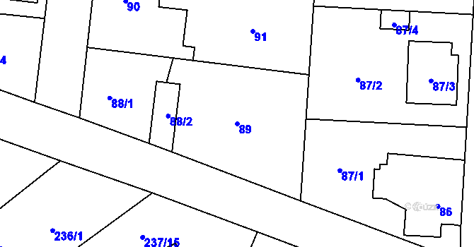 Parcela st. 89 v KÚ Nové Dvory u Kutné Hory, Katastrální mapa