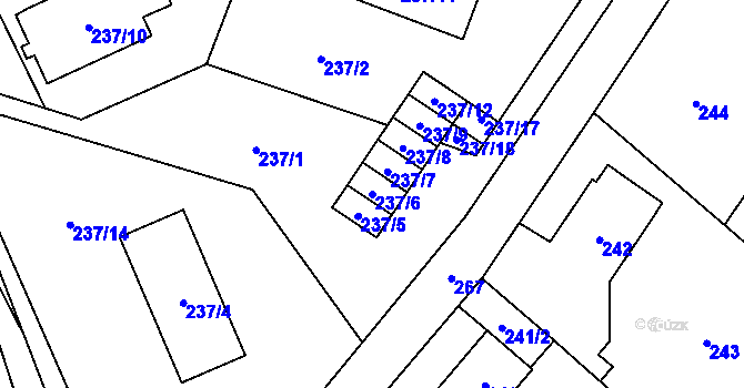 Parcela st. 237/6 v KÚ Nové Dvory u Kutné Hory, Katastrální mapa