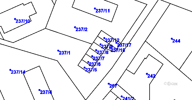 Parcela st. 237/8 v KÚ Nové Dvory u Kutné Hory, Katastrální mapa