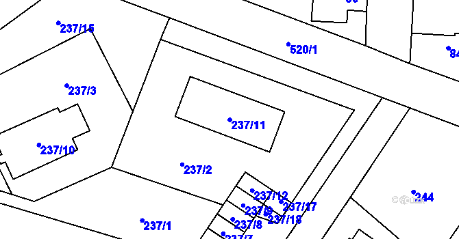 Parcela st. 237/11 v KÚ Nové Dvory u Kutné Hory, Katastrální mapa