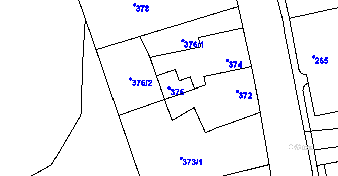 Parcela st. 375 v KÚ Nové Dvory u Kutné Hory, Katastrální mapa
