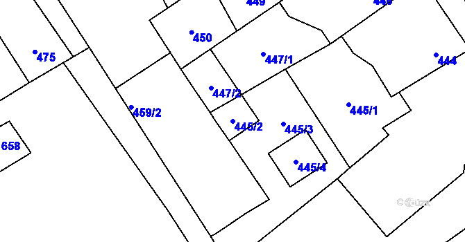 Parcela st. 445/2 v KÚ Nové Dvory u Kutné Hory, Katastrální mapa