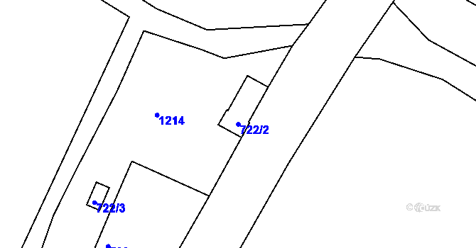 Parcela st. 722/2 v KÚ Nové Dvory u Kutné Hory, Katastrální mapa