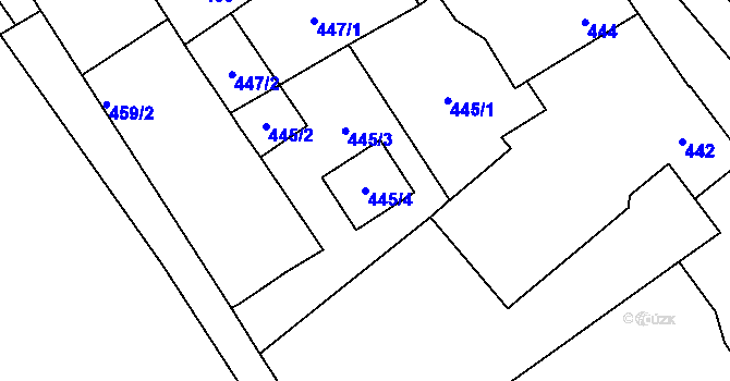 Parcela st. 445/4 v KÚ Nové Dvory u Kutné Hory, Katastrální mapa