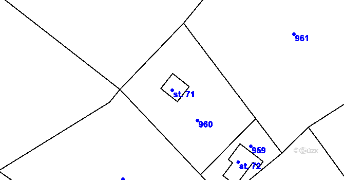 Parcela st. 71 v KÚ Krámy, Katastrální mapa