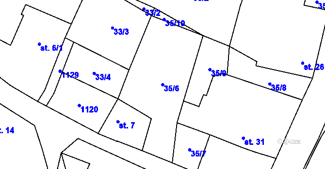 Parcela st. 35/6 v KÚ Krámy, Katastrální mapa