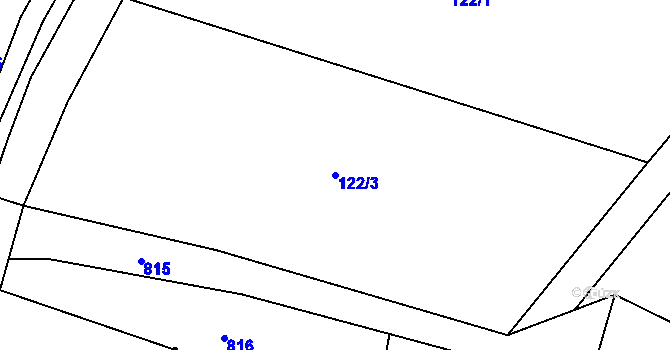 Parcela st. 122/3 v KÚ Krámy, Katastrální mapa