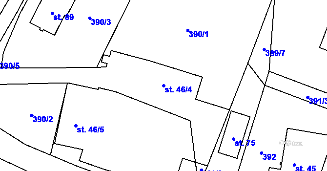 Parcela st. 46/4 v KÚ Nové Dvory u Dobříše, Katastrální mapa