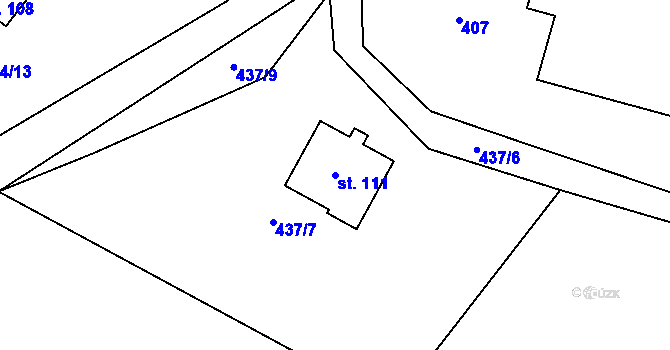 Parcela st. 111 v KÚ Nové Dvory u Dobříše, Katastrální mapa