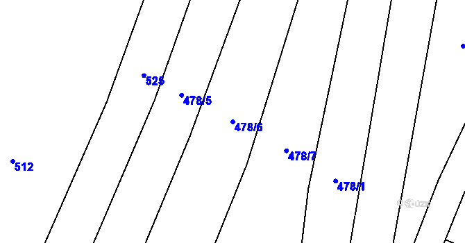 Parcela st. 478/6 v KÚ Nové Dvory, Katastrální mapa