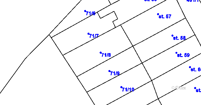 Parcela st. 71/8 v KÚ Chvalín, Katastrální mapa