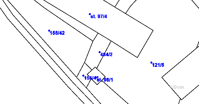 Parcela st. 484/2 v KÚ Chvalín, Katastrální mapa
