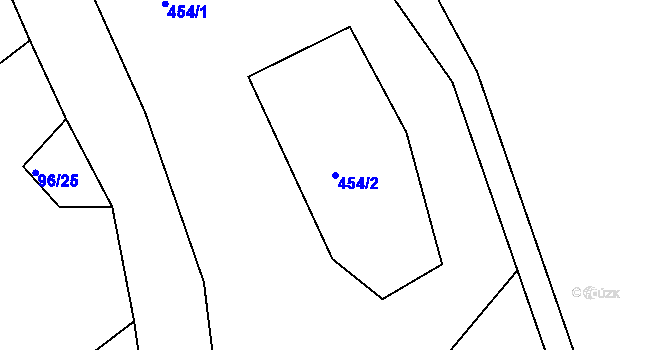 Parcela st. 454/2 v KÚ Chvalín, Katastrální mapa