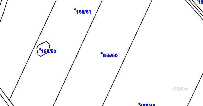 Parcela st. 155/50 v KÚ Chvalín, Katastrální mapa
