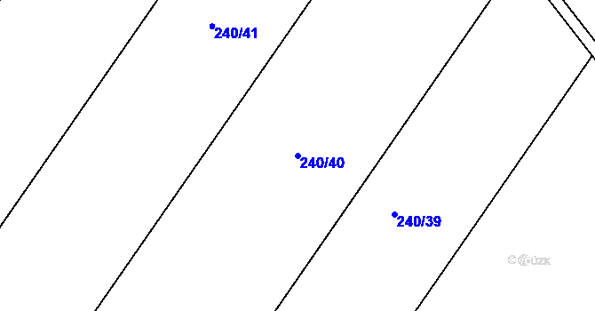 Parcela st. 240/40 v KÚ Chvalín, Katastrální mapa