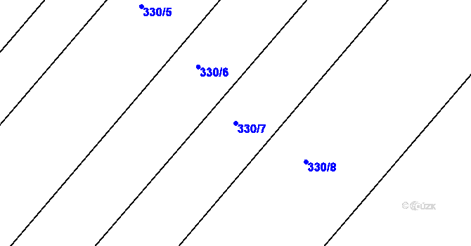 Parcela st. 330/7 v KÚ Chvalín, Katastrální mapa