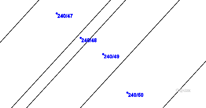 Parcela st. 240/49 v KÚ Chvalín, Katastrální mapa