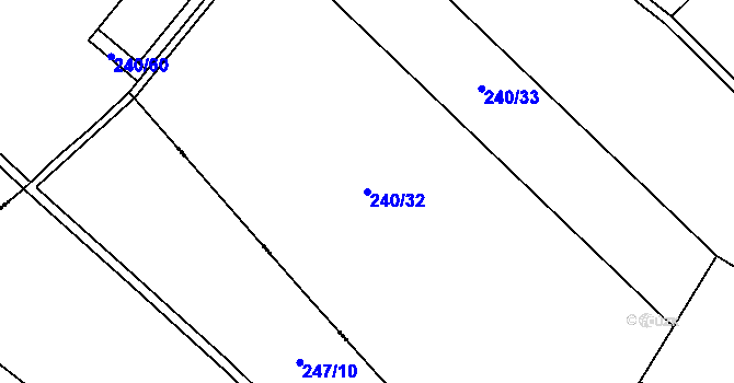Parcela st. 240/32 v KÚ Chvalín, Katastrální mapa