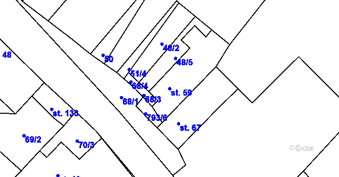 Parcela st. 59 v KÚ Nové Dvory u Doksan, Katastrální mapa