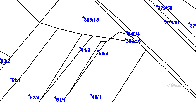 Parcela st. 51/2 v KÚ Nové Dvory u Doksan, Katastrální mapa
