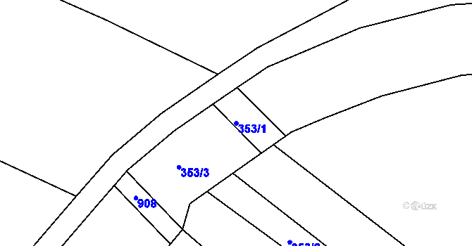 Parcela st. 353/1 v KÚ Nové Dvory u Doksan, Katastrální mapa