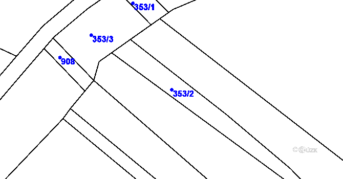 Parcela st. 353/2 v KÚ Nové Dvory u Doksan, Katastrální mapa