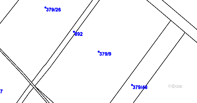 Parcela st. 379/9 v KÚ Nové Dvory u Doksan, Katastrální mapa