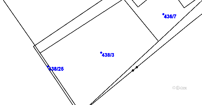 Parcela st. 438/3 v KÚ Nové Dvory u Doksan, Katastrální mapa