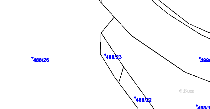 Parcela st. 488/23 v KÚ Nové Dvory u Doksan, Katastrální mapa