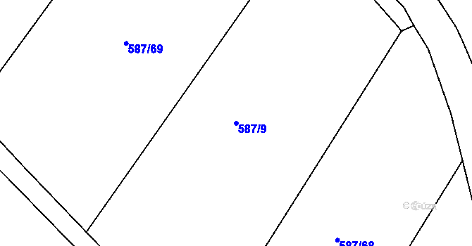 Parcela st. 587/9 v KÚ Nové Dvory u Doksan, Katastrální mapa