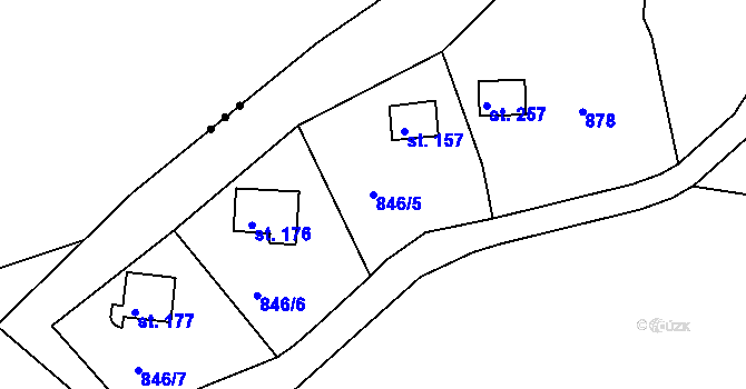 Parcela st. 846/5 v KÚ Nové Dvory u Doksan, Katastrální mapa