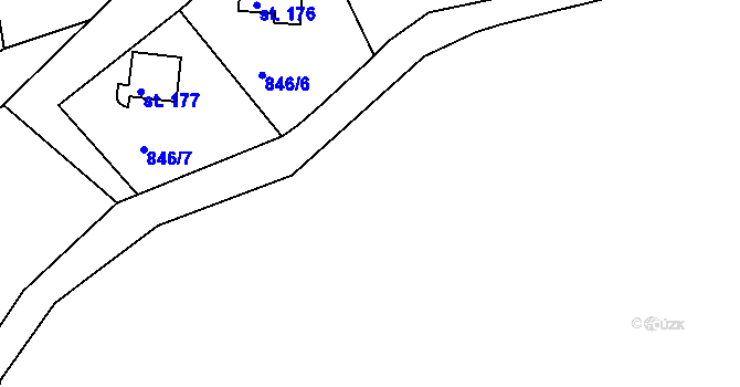 Parcela st. 846/15 v KÚ Nové Dvory u Doksan, Katastrální mapa