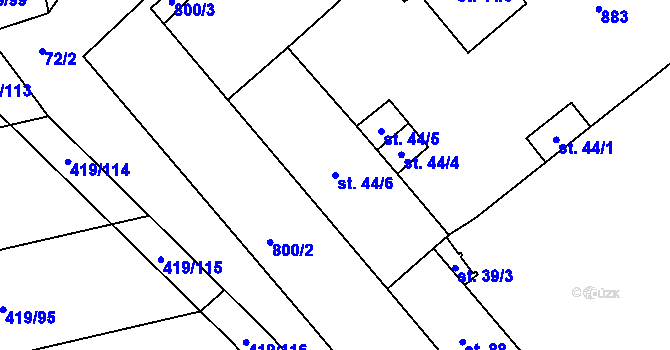 Parcela st. 44/6 v KÚ Nové Dvory u Doksan, Katastrální mapa