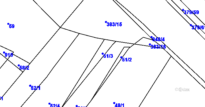 Parcela st. 51/3 v KÚ Nové Dvory u Doksan, Katastrální mapa