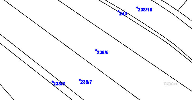 Parcela st. 238/6 v KÚ Nové Dvory u Doksan, Katastrální mapa