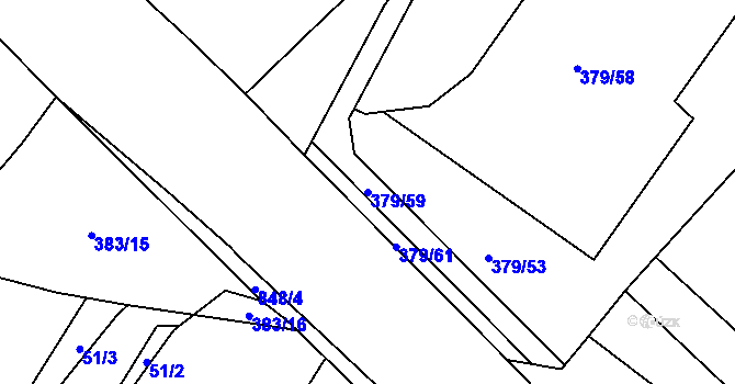 Parcela st. 379/59 v KÚ Nové Dvory u Doksan, Katastrální mapa