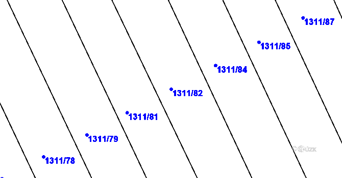 Parcela st. 1311/82 v KÚ Nové Dvory nad Bečvou, Katastrální mapa