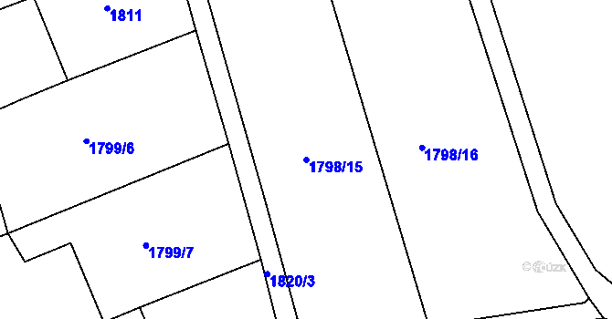 Parcela st. 1798/15 v KÚ Nové Dvory nad Bečvou, Katastrální mapa