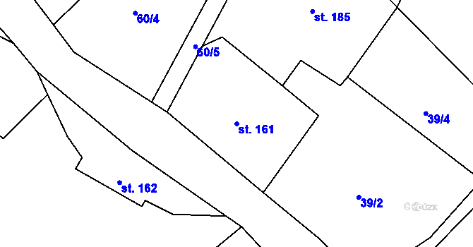 Parcela st. 161 v KÚ Jelení u Nových Hamrů, Katastrální mapa